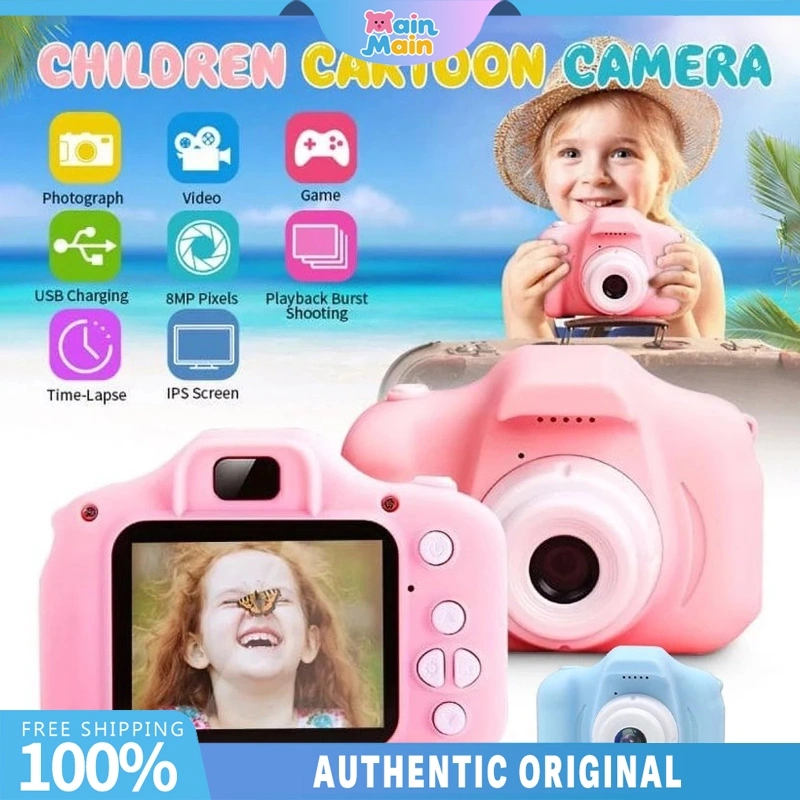 MainMain Kamera Anak Digital HD / Mini Anak Kids Action Camera Digital / DSLR Camera Mainan Foto Video USB 2.0 IPS 800W Piksel Birthday Gifts Kamera Anak Mini Digital Camera