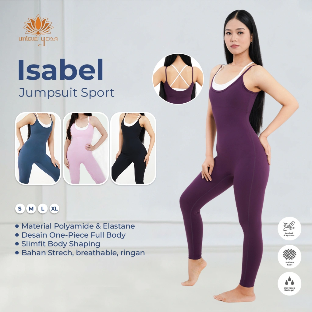 Jumpsuit Sporty / Jumpsuit Yoga / Jumpsuit Sport Wanita / Jumpsuit Yoga Pilates Sport Isabel