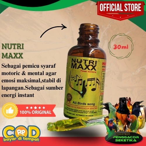 NutriMaxx Vitamin Suplemen Penggacor Burung Kicau dengan probiotik grade A aktif