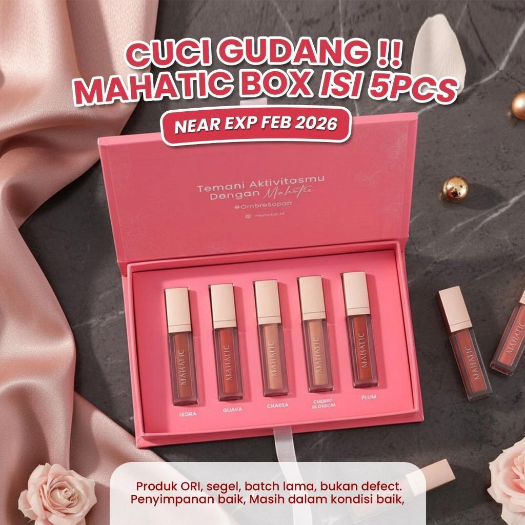 CUCI GUDANG - MAHATIC BOX (Lipmatte Isi 5 pcs) Gift Box Exclusive Lipcream by Oki Setiana Dewi