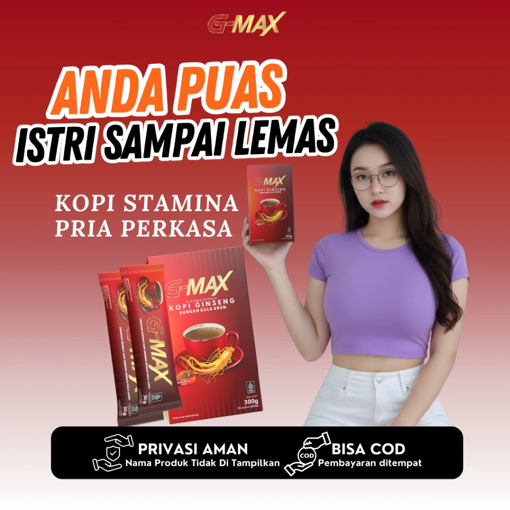 KOPI GMAX Minuman Instan Coffe Stamina Extra Gingseng Asli Dan Gula Aren Terbukti Khasiatnya BPOM