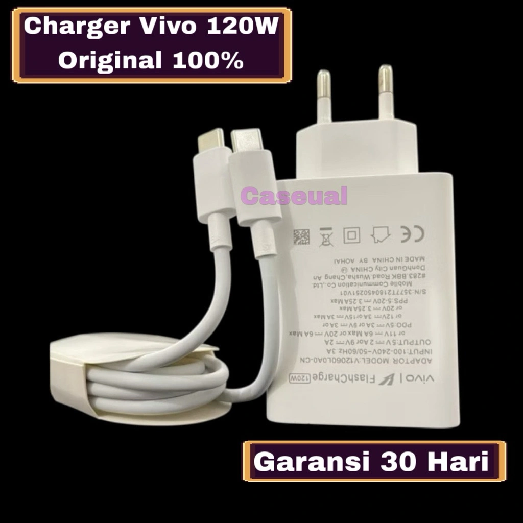 Charger Vivo 120W Original 100% – Super FlashCharge Ultra Fast Charging Type-C