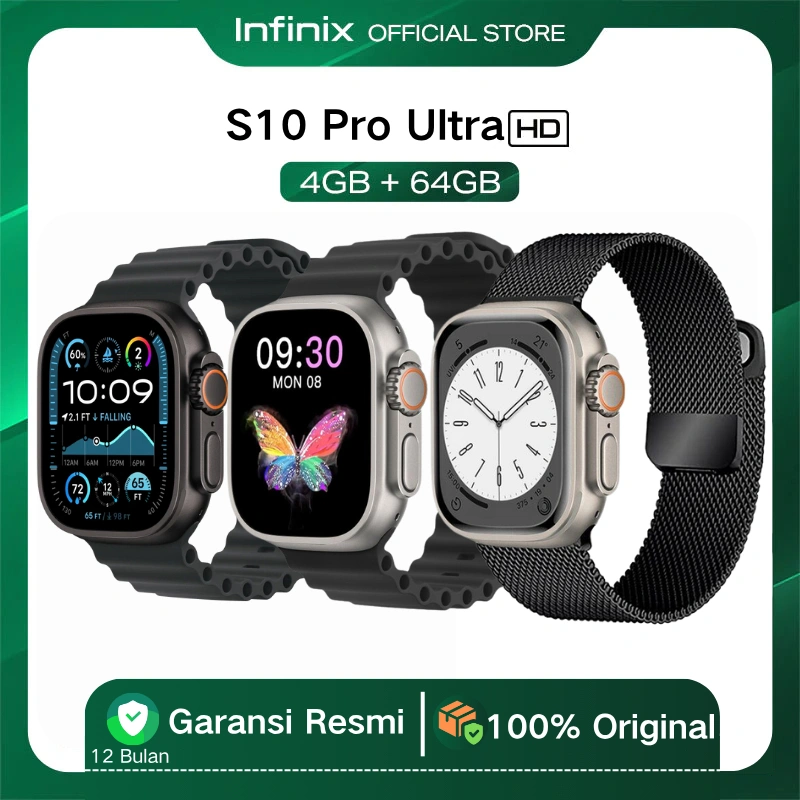 Infinix Smartwatch S10 Pro Ultra Max Series10 49MM Smart Watch Men IP68 Waterproof Bluetooth Call AI Voice Jam Tangan Pria/Wanita 2.12 inch TFT Screen Smartwatch pria Smartwatch wanita Infinix watch Jam Tangan For iOS&Android