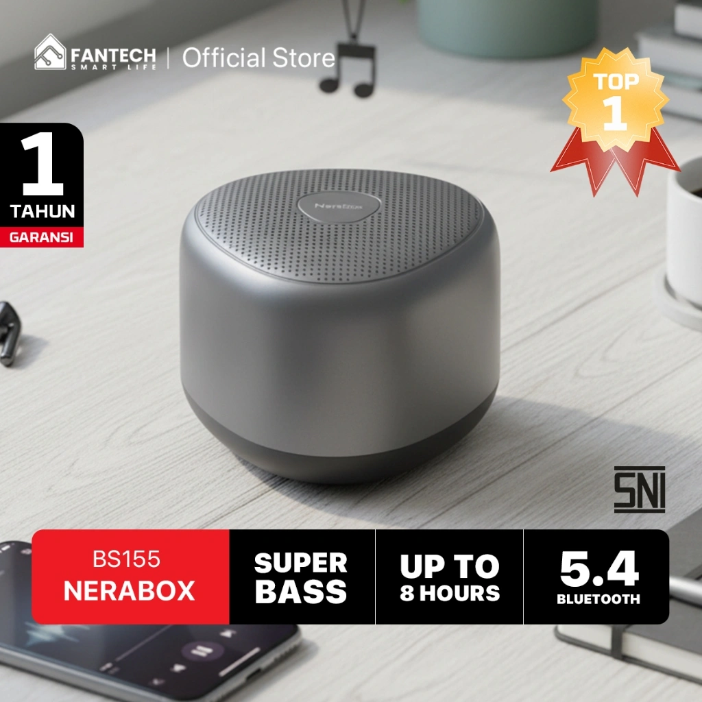 Speaker Bluetooth 5.4 Fantech NeraBox BS155 Portable Stereo Mini HiFi Wireless Speaker Superr Bass