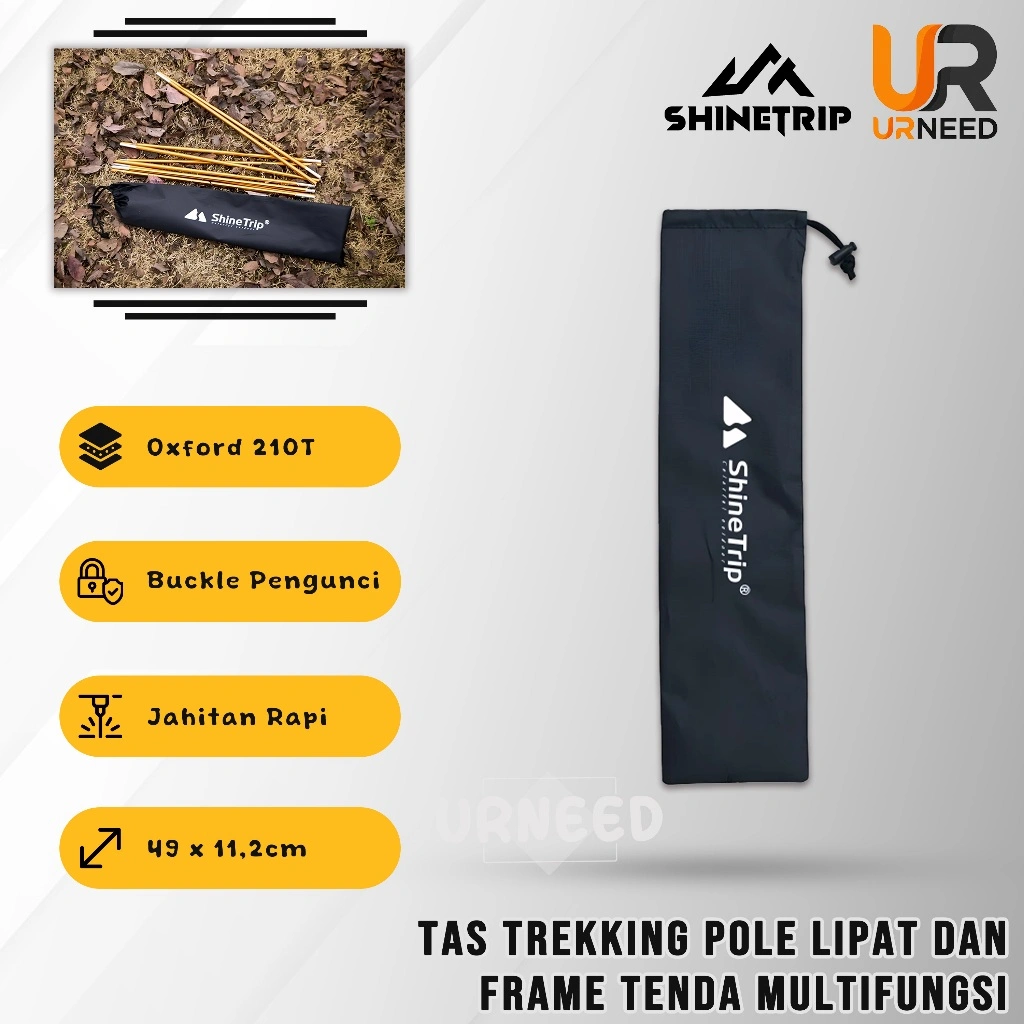 SHINETRIP Tas Trekking Pole Lipat Sport Running Hiking Sarung Frame Tenda Oxford Cloth 210T Camping Outdoor