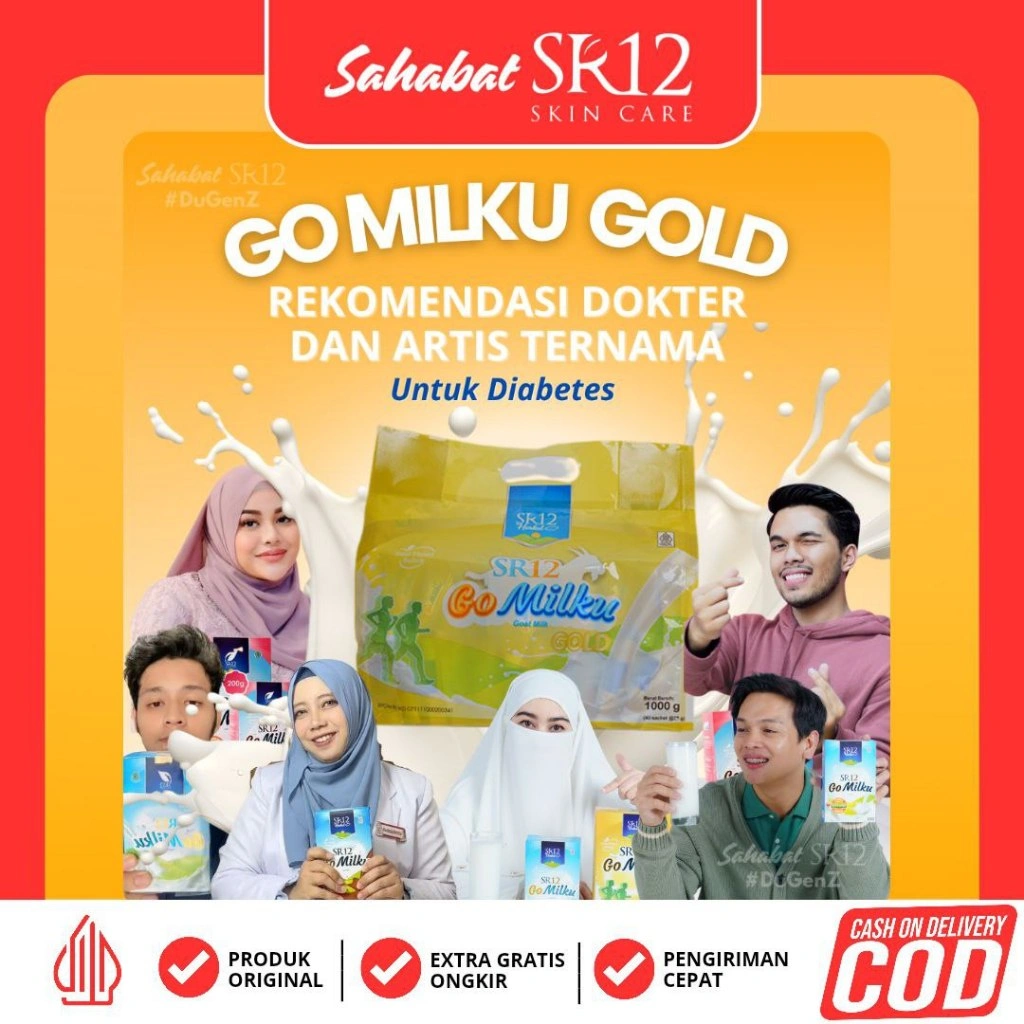 Toko Resmi SR12 Go Milku Gold | Susu Herbal Sehat Untuk Lansia Diabetes | Bonus | Kalsium Tinggi | Ciputat Banten | COD BISA