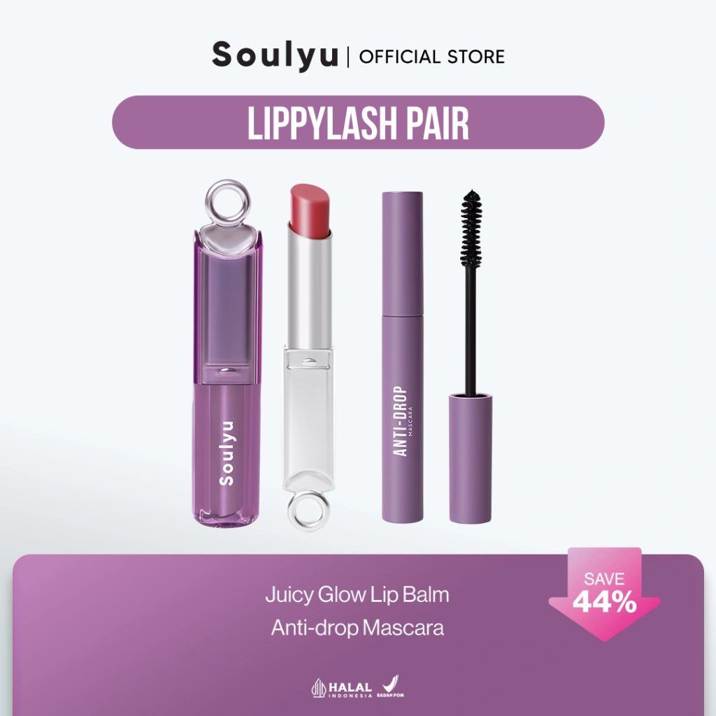 SOULYU Lippylash Pair - Juicy Glow Lip Balm + Anti-Drop Mascara