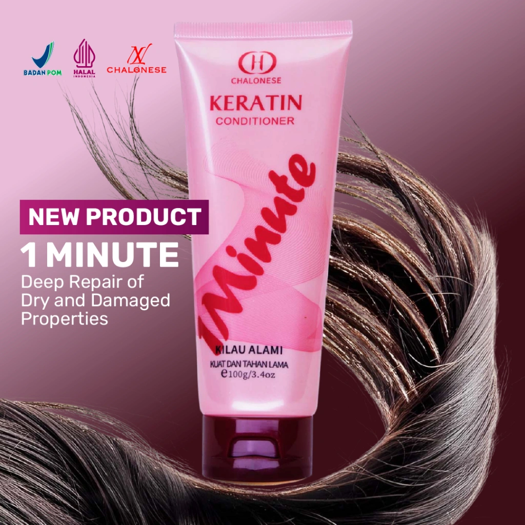 [CHALONESE] Keratin Conditioner Silky Scented Hair Mask Hydrolyzed Keratin 100gr Melembabkan Aroma Tahan Lama Haircare dan Membuat Rambut Lebih Halus Cocok Untuk Rambut Lepek