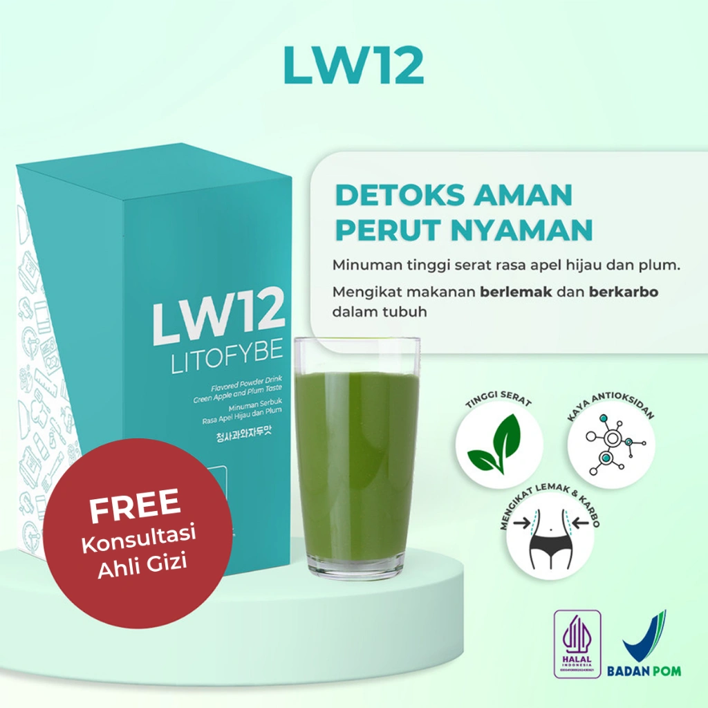 LW12 LITOFYBE | Minuman Fiber Drink | Diet Detox | Pengikat Lemak | Pelangsing Halal BPOM