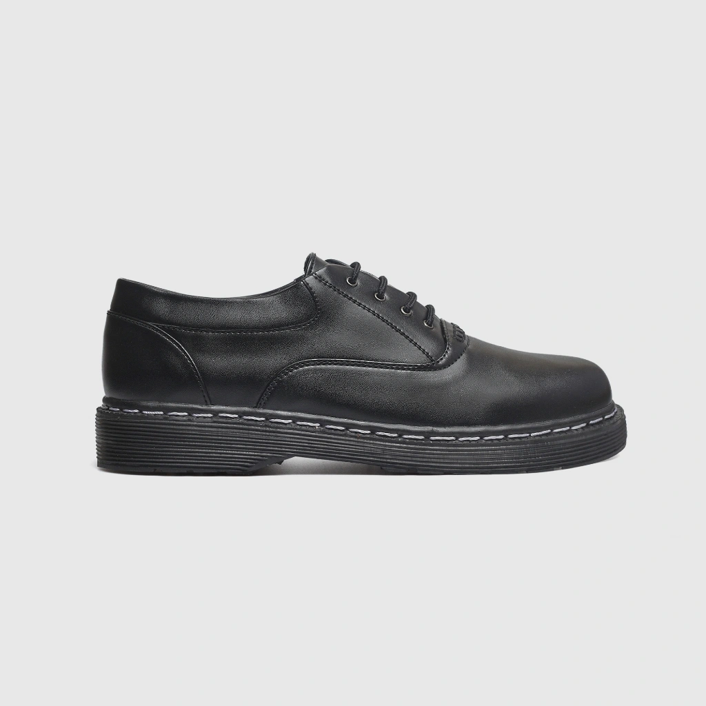 LVNATICA - Sepatu Pantofel Pria Orca Black 39-44 Casual Vintage Derby Kerja Formal Kantor Kondangan