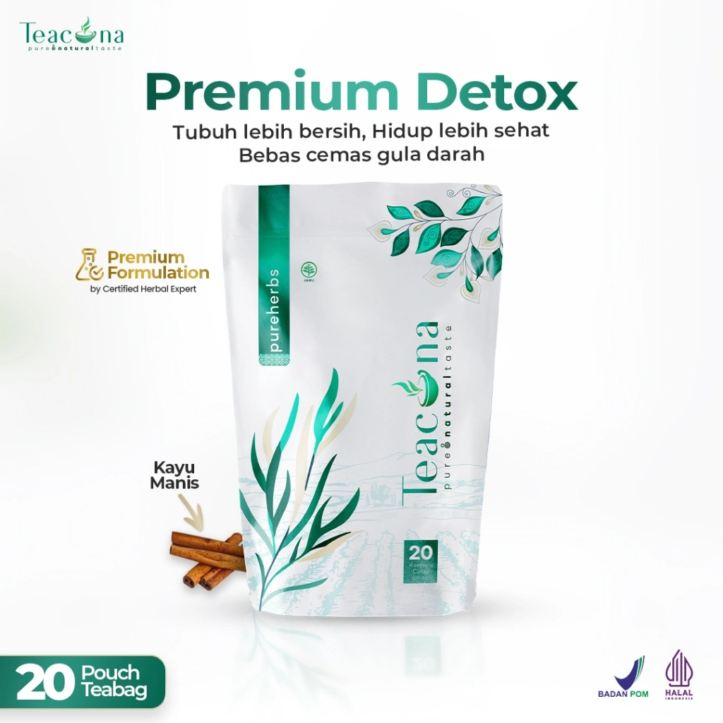 Teh Hijau Teacona Minuman Herbal Alami Kayu Manis Detox Tubuh Untuk Kesehatan 20 Tea Bag