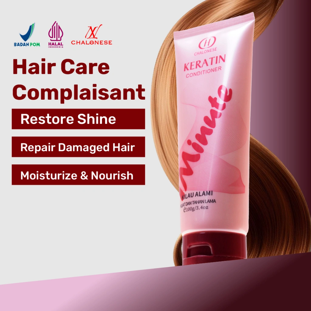 [CHALONESE] Keratin Conditioner Silky Scented Hair Mask Hydrolyzed Keratin 100gr Melembabkan Aroma Tahan Lama Haircare dan Membuat Rambut Lebih Halus Tidak Lepek Saat Catokan