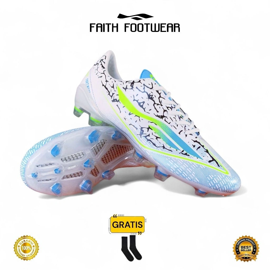 FAITH FOOTWEAR - Sepatu Sepak Bola Junior Kids Series Spider White Tosca