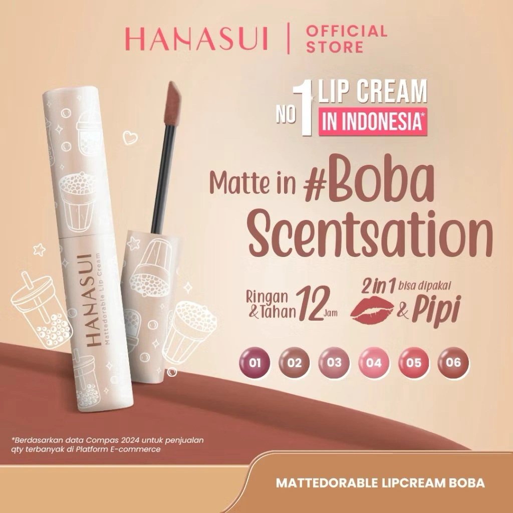 Boba Edition Mattedorable Lipcream Hanasui