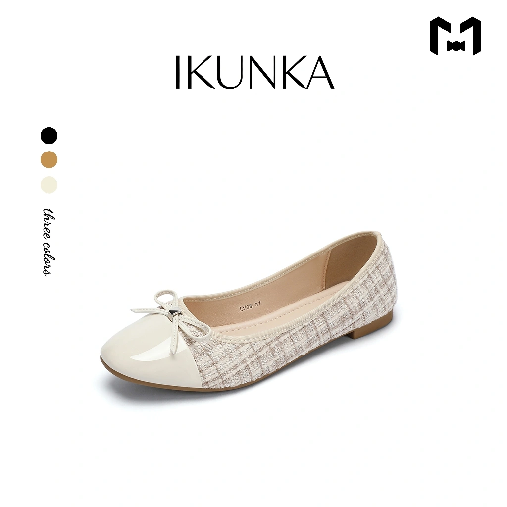 IKUNKA Flats Shoes Sepatu Hitam Wanita Balet Women Shoes