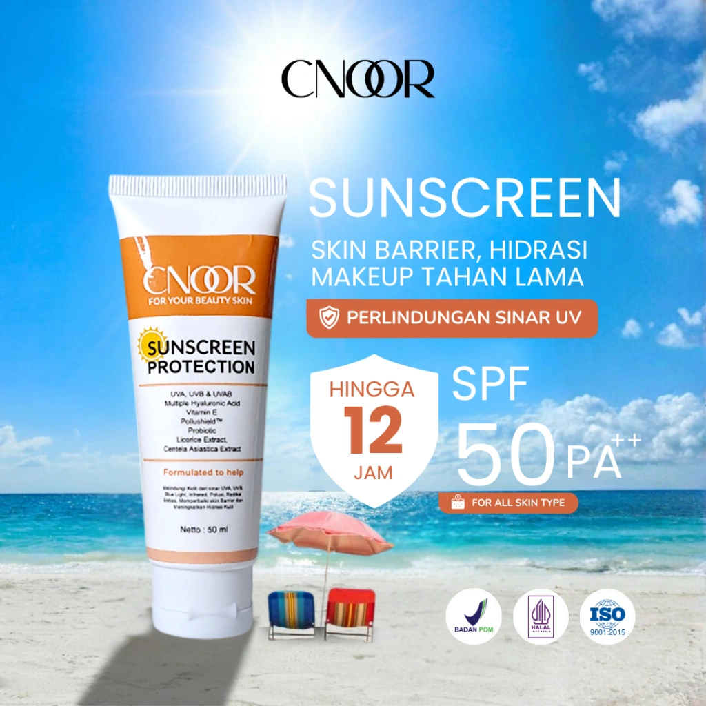 Sunscreen Chemical SPF 50 PA++ 4x Hyaluronic Acid! Wajah Cerah dan Glowing! 50 ml