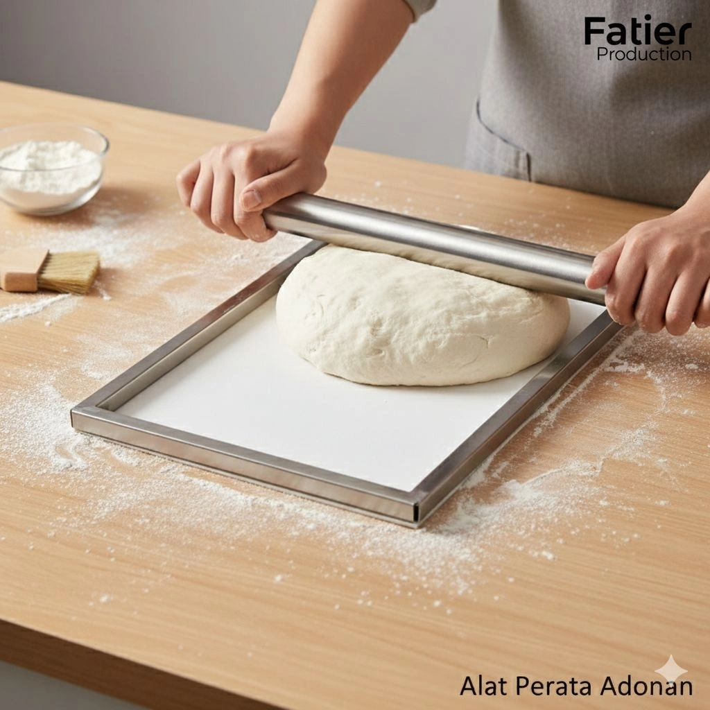 Bingkai Perata Adonan Kue Kering+Rollpin Bingkai Cetakan Kue stainless steel