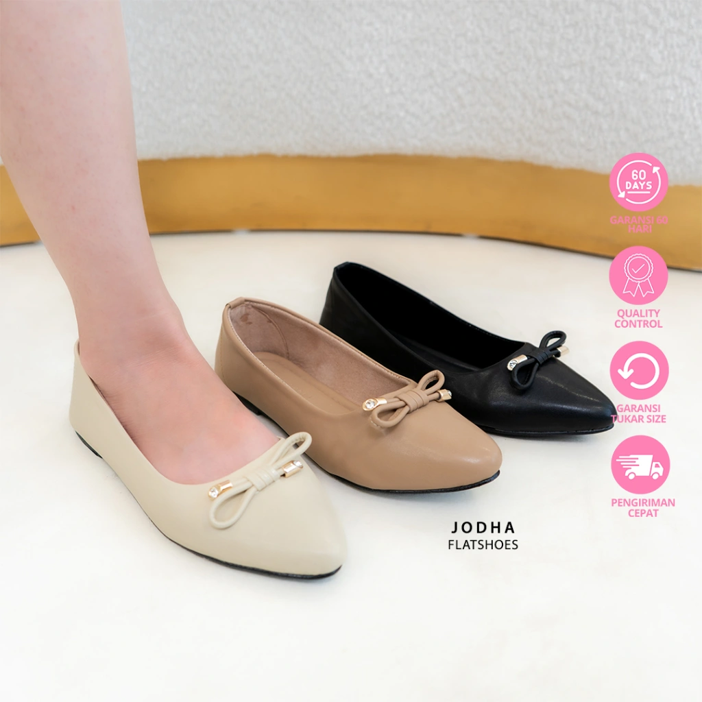 Bellashoesjkt Jodha Flatshoes Sepatu Flats Model Casual Wanita Kerja Daily