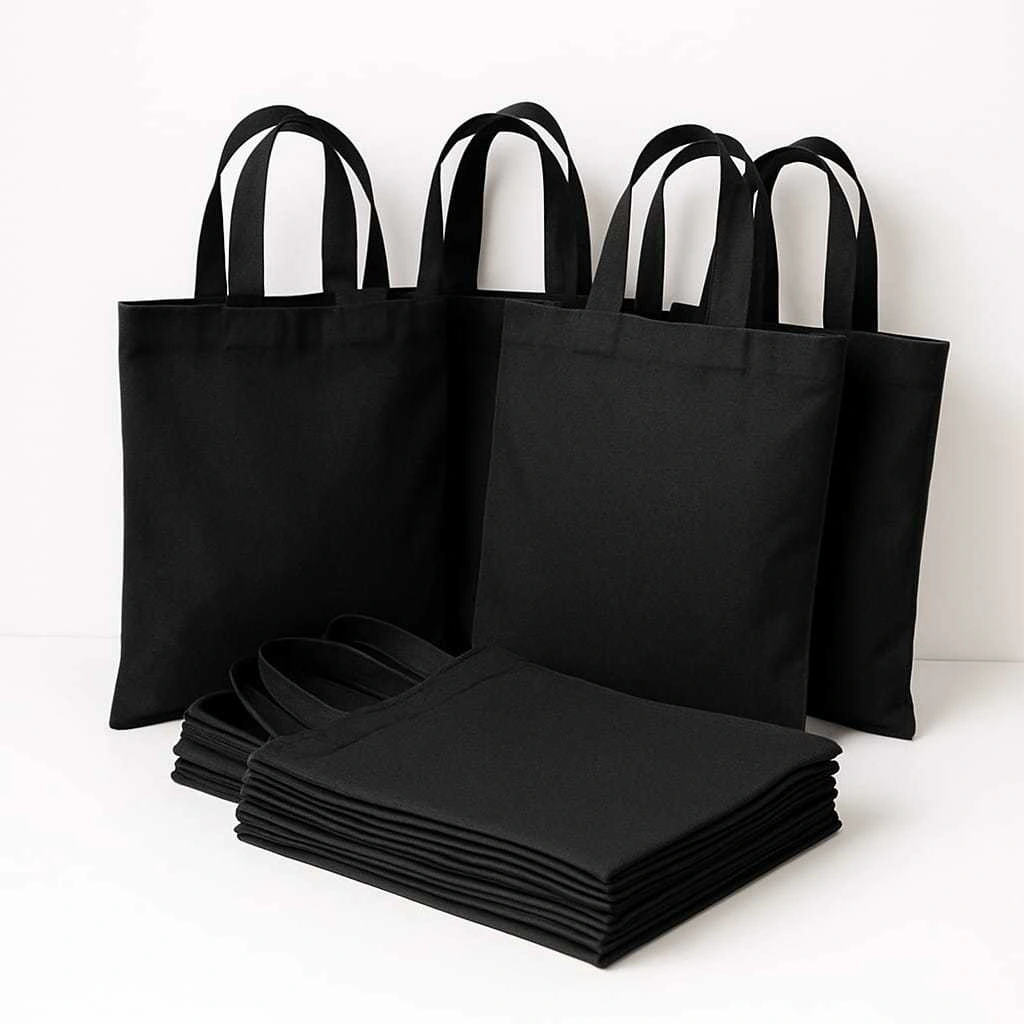 Totbag Hitam Simpel Stylish Ringan Kuat