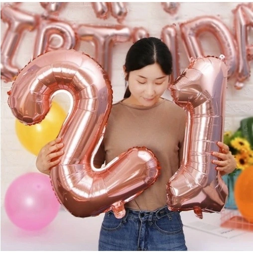 Balon Angka Jumbo 80 CM Rose Gold
