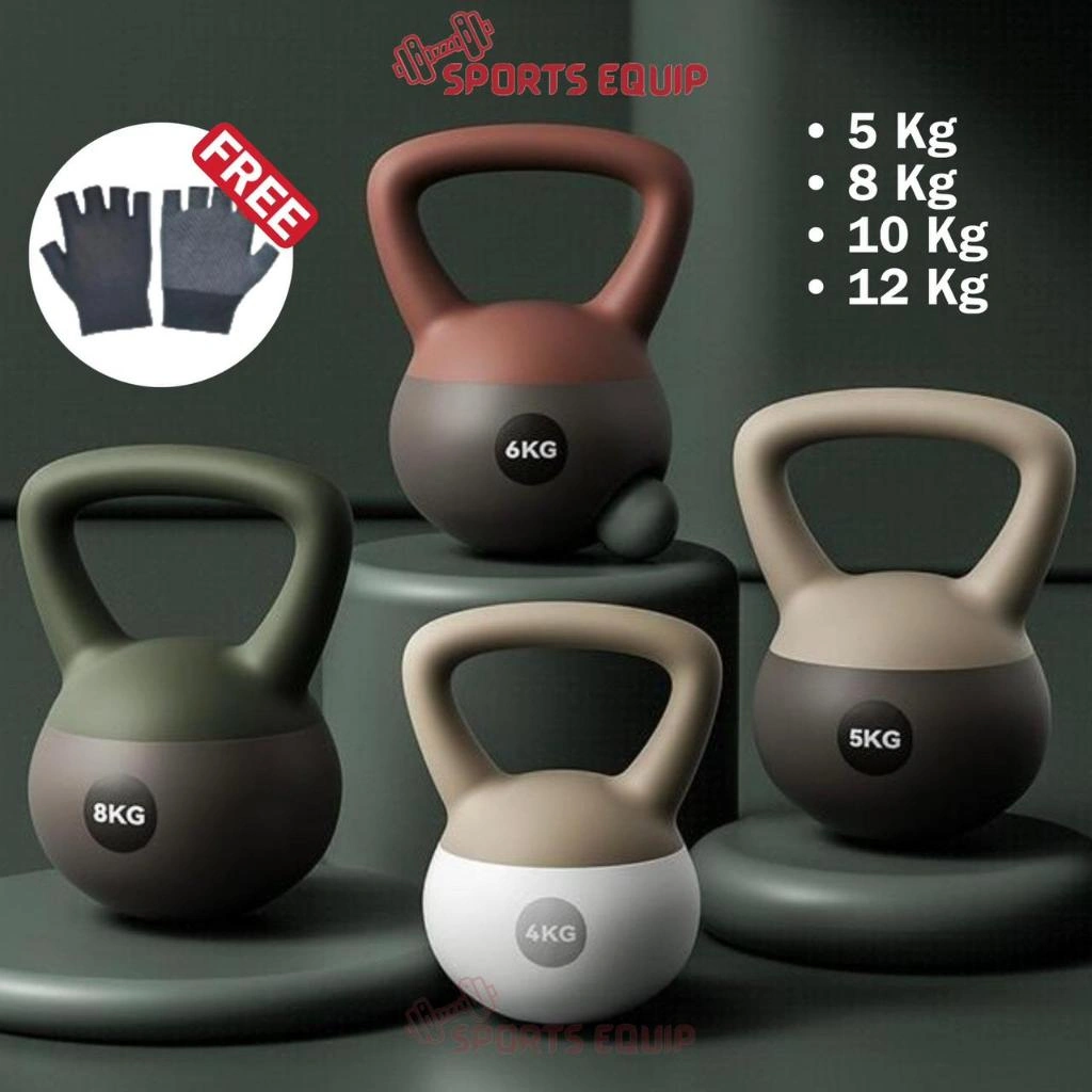 S.E - Kettlebell 5 KG / 8 KG / 10 KG / 12 KG - Kettle Bell Gym Fitness SE038 Bahan Soft PVC