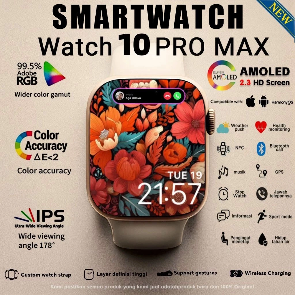 [COD]  SmartWatch S10 pro max Wanita pria tahan air Jam Pintar bluetooth olahraga Smart Watch hadiah ulang tahun S9pro max sartwatch Gps peta NFC Samsung Smartwatch HD touchscreen Jam Tangan Pintar Bisa telpon bisa dan wallpaper IOS Android