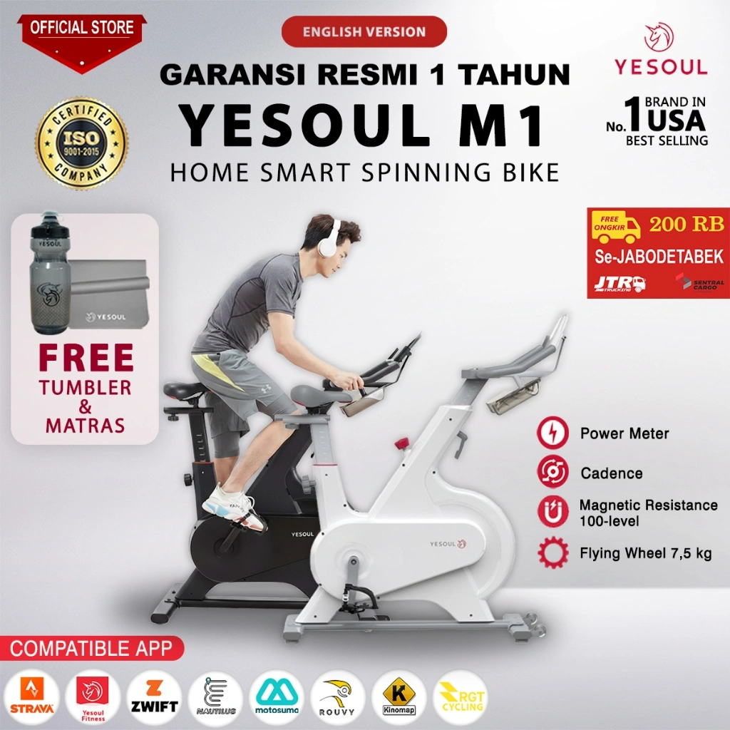 Yesoul M1 Pro Home Spinning Bike Indoor / Sepeda Statis Fitnes Smart Exercise Bike Resmi