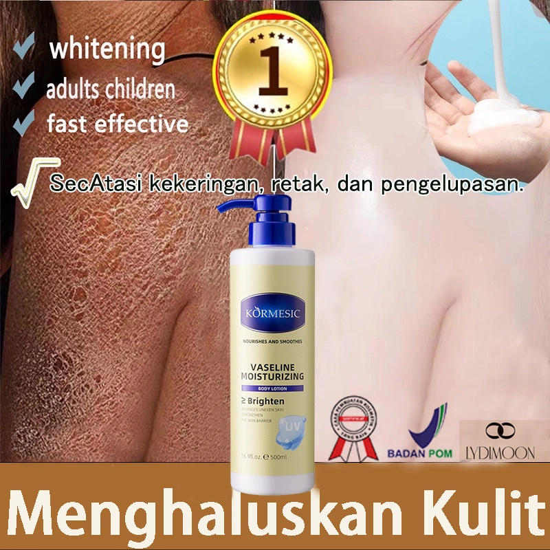 VASELINE Gluta-Hya Body Serum Flawless Bright 500 m LLotion Tubuh Pencerahl Melembapkan dan menutrisi kulit kering dan pecah-pecah Mencerahkan dan melembutkan kulit wajah