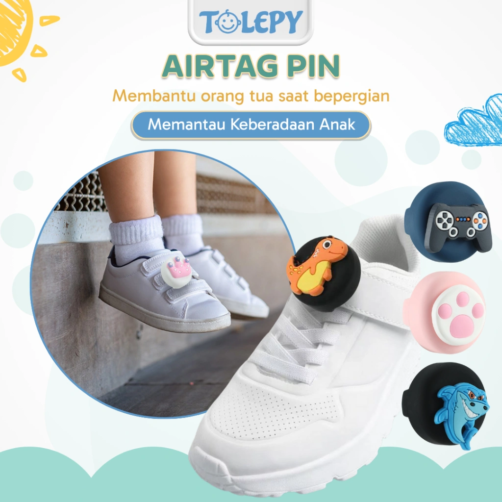 TOLEPY Airtag Pin Anak | GPS Pelacak Sepatu | Holder Airtag Sepatu | Anti Anak Hilang