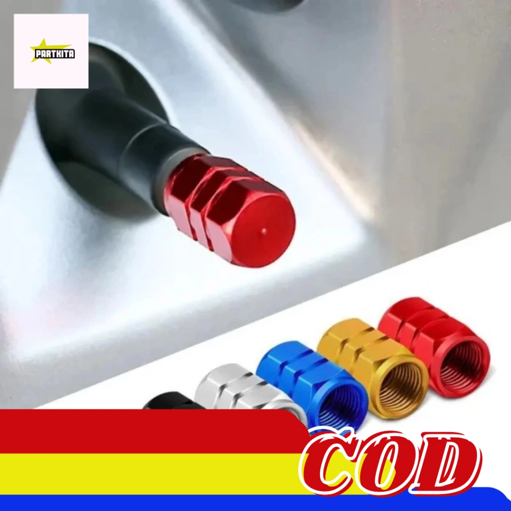 Tutup Pentil 2 Pcs [COD] Tutup Pentil Ban Alumunium Mobil Motor Tire Alloy Valve Caps