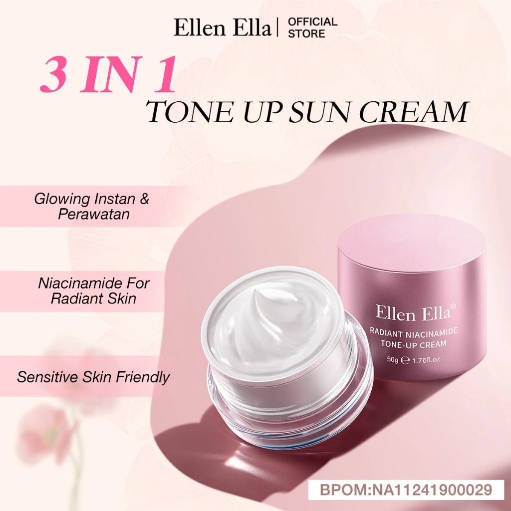 [Ready] ELLEN ELLA 2in1 Primer & Tone up Cream Penghilang Flek Hitam Di Wajah Cream SPF25+  Pemutih Melasma Whitening And Freckle Removal Cream Niacinamide Salep Flek Hitam Melasma Membandel Salep Flek Bandel Ampuh Whitening Salep Flek Hitam Krim