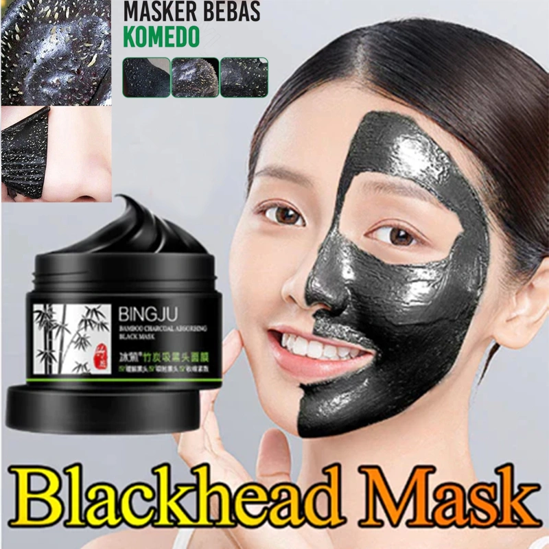 Komedo penghilang Masker Arang Bambu Intens Hitam 120g Masker muka glowing dan putih Masker komedo dan pori pori wajah
