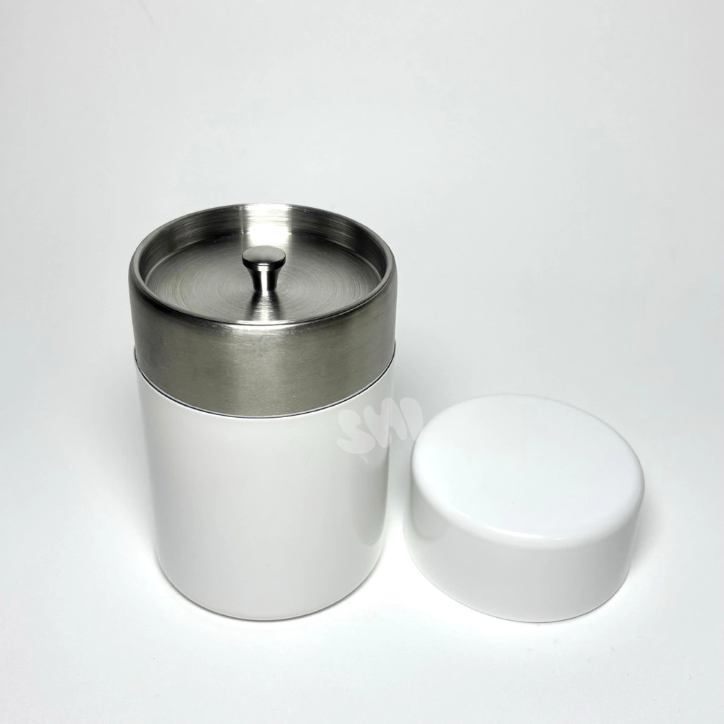 2.0 White Canister Matcha 150g | Stainless Steel | Tea Storage Container
