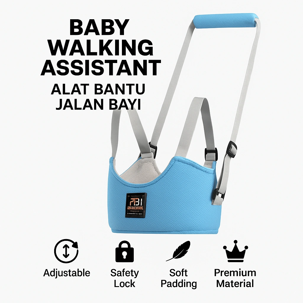 Baby Walking Assistant Alat Bantu Jalan Bayi Adjustable, Baby Walker Belt Sabuk Pengaman Aman Nyaman