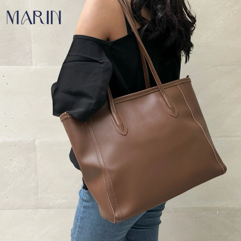 MARIN HANDBAGS RHEA Bag | Tote Bag Shoulder Bag Leather Woman Bag Tas Laptop Tas Kerja Wanita Tas Kuliah Tas Kulit Tas Besar