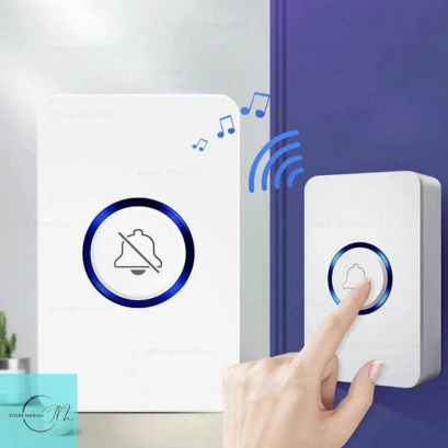 SM Bell Rumah Tanpa Kabel dengan 1 Transmitter dan 1 Receiver / Bell Wireless Doorbell Rumah Kantor Wireless Tanpa Kabel Nirkabel Waterproof Smart