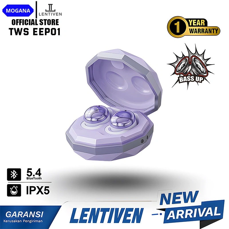 MOGANA LENTIVEN TWS True Wireless Headphones with Mic Button Control Sleep Headset Earphone Noise Reduction Earhooks EEP01