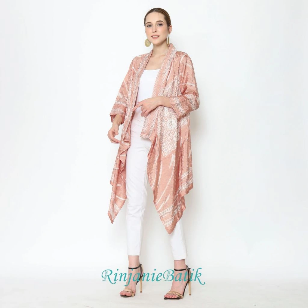 Rinjanie Batik - JMWN - Bolero Ayam - Bolero Asimetris - Outer Batik Modern - Outer Batik Wanita - Outer batik kekinian - Batik Cap Mix