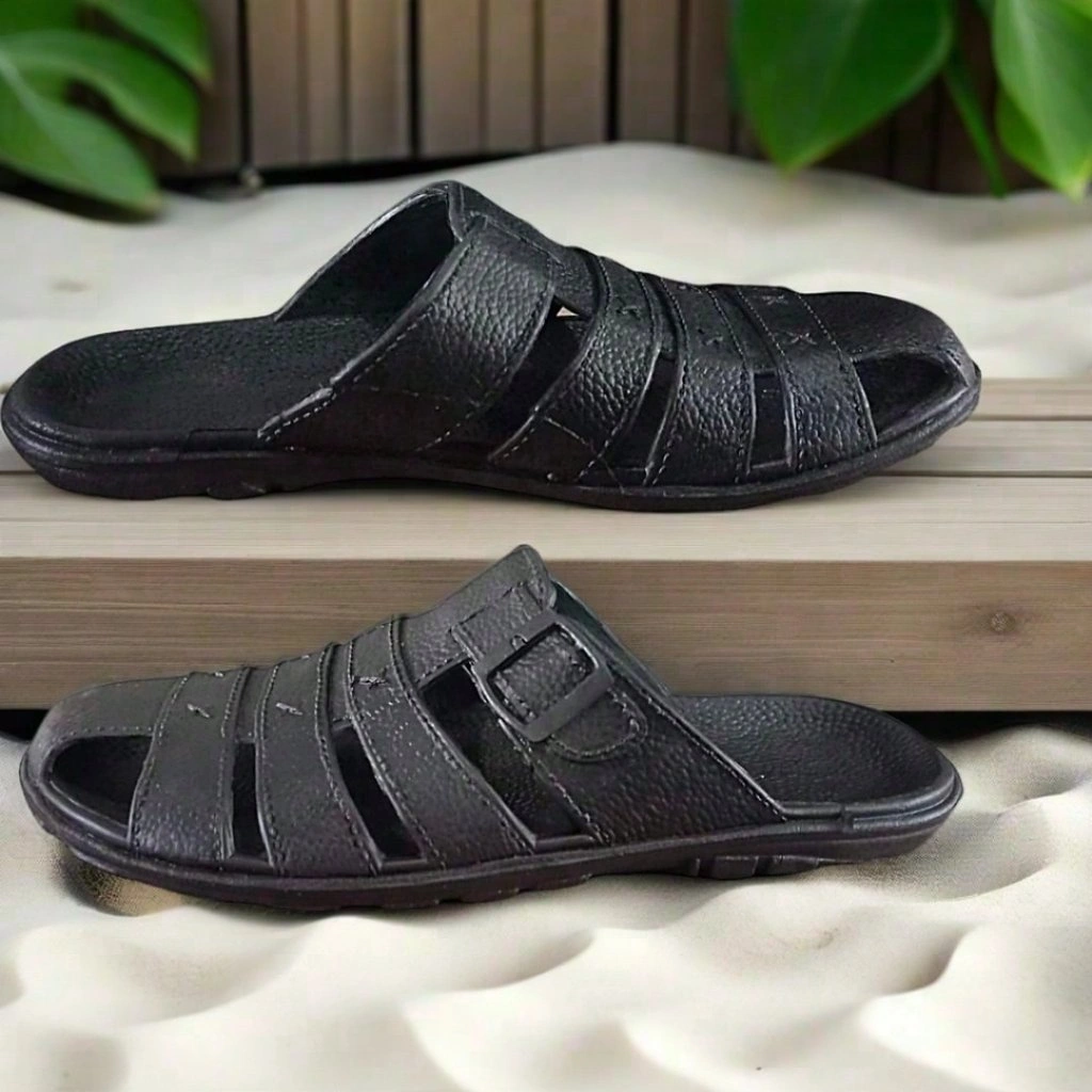 Sandal Selop Karet Pria Tamara Line 209 2 – Anti Licin & Tebal | Sepatu Sandal Slip On Nyaman