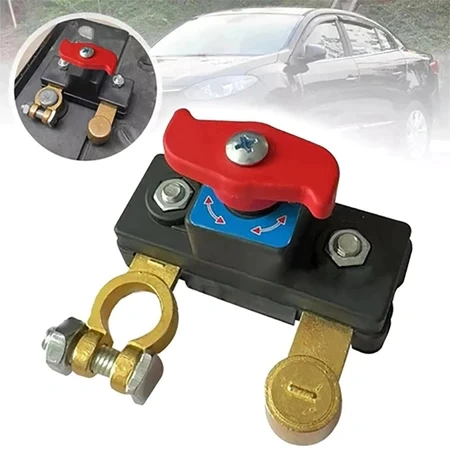 [COD]Saklar Pemutus Aki Mobil Universal 12V/24V - Saklar Pisau Daya Negatif dari Kuningan, Penghemat & Pelindung Baterai