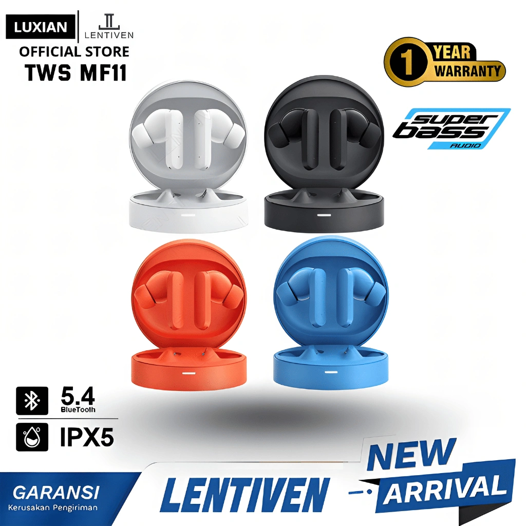 LUXIAN LENTIVEN TWS True Wireless Headphones with Mic Button Control Sleep headset Noise Reduction Earhooks MF11