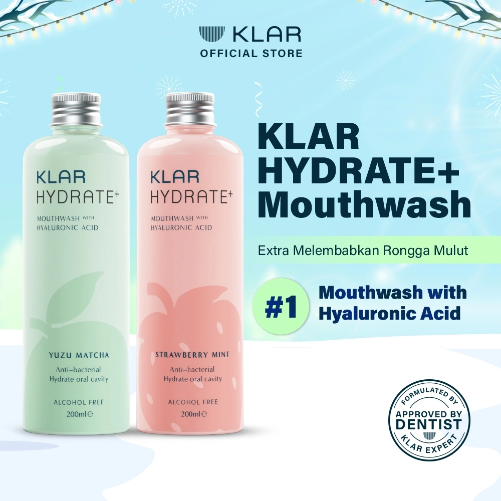 KLAR Hydrate+ Mouthwash | Atasi Mulut Kering, Gusi Sensitif & Perawatan Bau Mulut