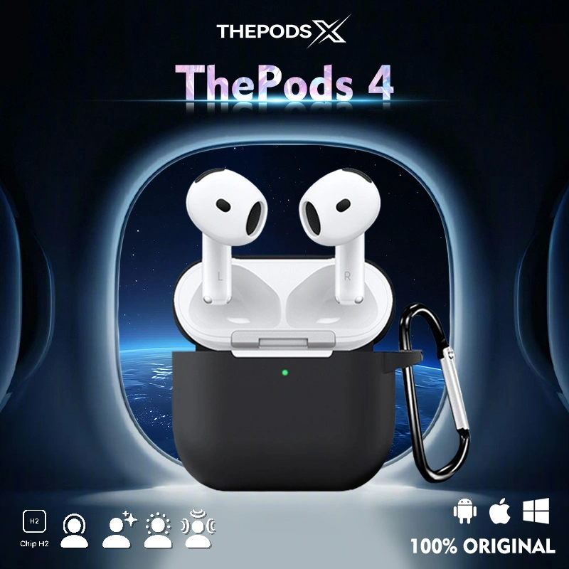 [ThePods X] ThePods Gen 4 ANC New Wireless Earphone Bluetooth With Wireless Charging Case With IMEI & Serial Number Detectable Spatial Audio Active Noice Cancellation Dengan Typc-C For Android iOS Kualitas Premium Headset Bluetooth Garansi 1 Tahun