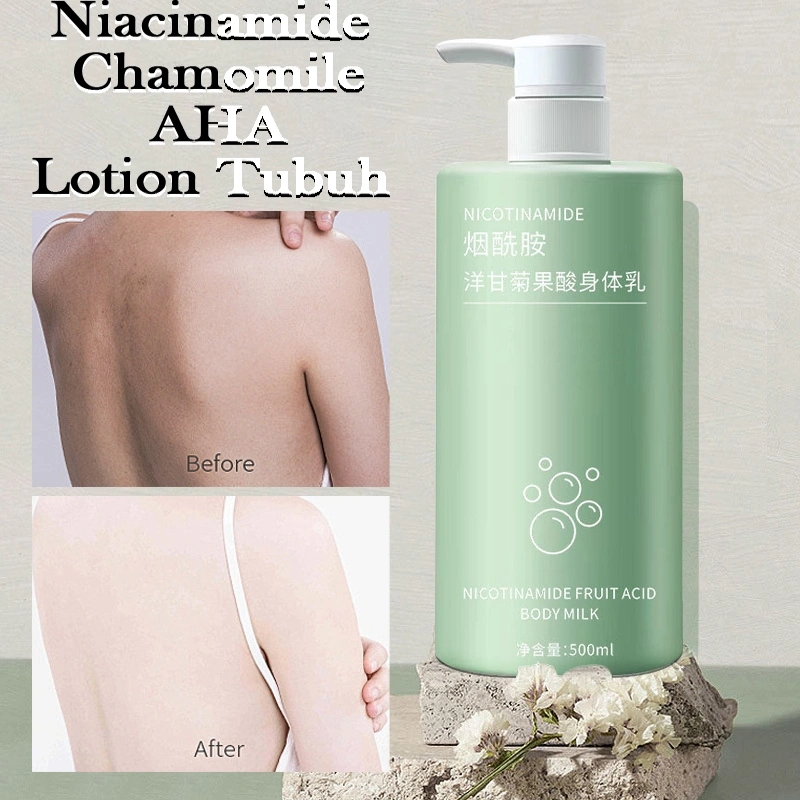 Niacinamide asam buah Whitening Body Lotion 500ml Whitening Body Lotion Pelembab Anti Penuaan