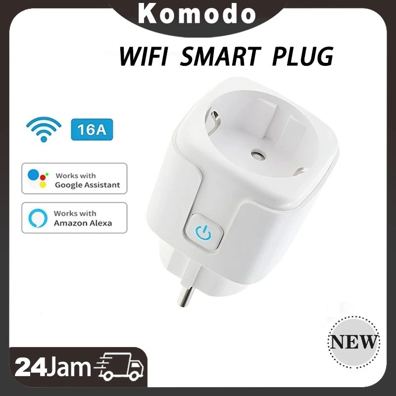 WiFi Smart Plug 16A Wireless Saklar with Colokan Energy Monitoring Statistic Smart Home Wifi Remote Control Single Socket Colokan Stop Kontak Timer Colokan Pintar Wireless Smart - Home Smart Plug