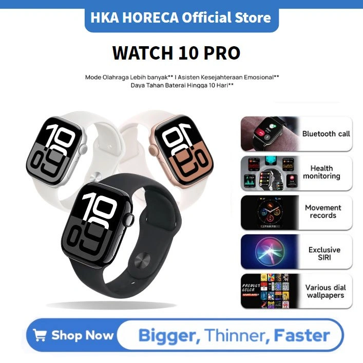 HKA HORECA Smartwatch Serie S10 Pro Smart Watch 10 Jam Pintar Olahraga Bluetooth SmartWatch Wanita SmartWatch Pria IP68 Tahan Air Jam Tangan Pintar Monitor Detak Jantung Jam Tangan Digital Wanita iPhone smartwatch Couple