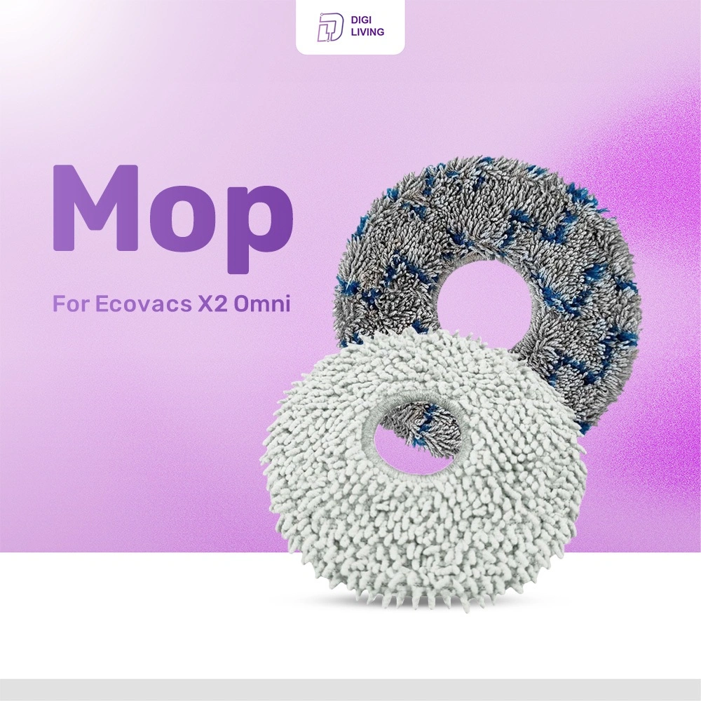 Digiliving - Mop Pengganti - Kain Pel Robot Vacuum Ecovacs X2 Omni - Kain Pel Pengganti Ecovacs X2 Omni - Abu Biru