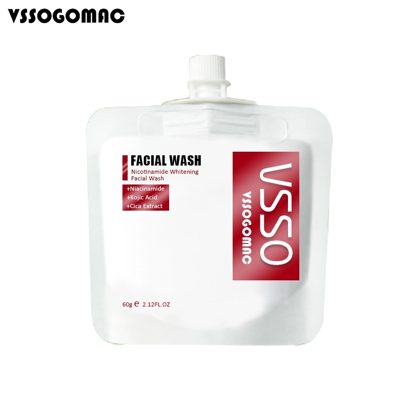 VSSOGOMAC Facial Wash Niacinamide - Pembersih Wajah 60g Whitening Cleanser Oil Control Blackhead Remover Freckles Facial VSSOGOMAC