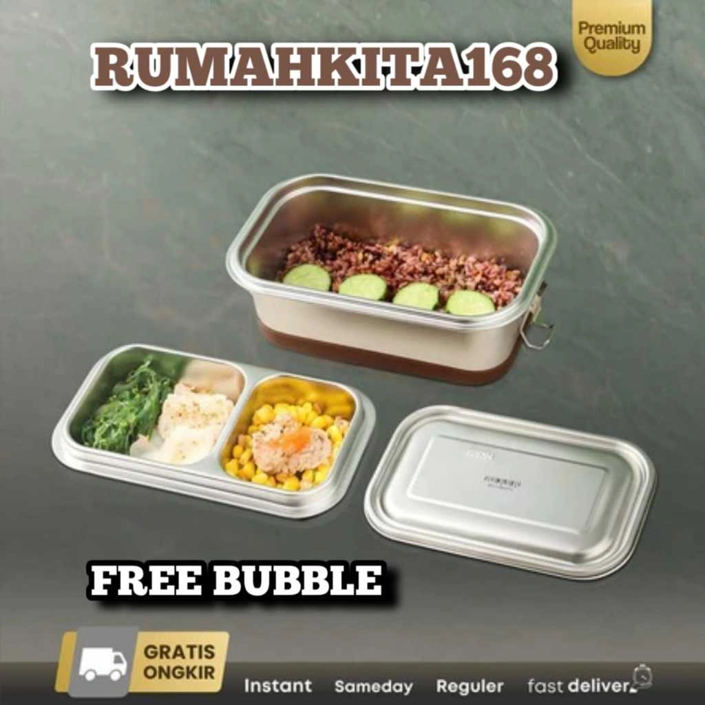 Rantang Bento Kotak makan lunch box Premium 2 layer Stainless steel 304 BGN731