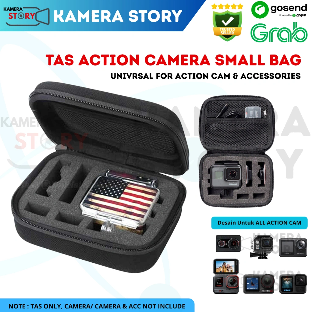 Tas Action Camera Small Bag Case Universal For GoPro / Xiaomi Yi / DJI Osmo 5 Pro/4/3 / Insta360 ACE/PRO/1/2 / Brica BPro / SJCam / Akaso / Kogan 4k